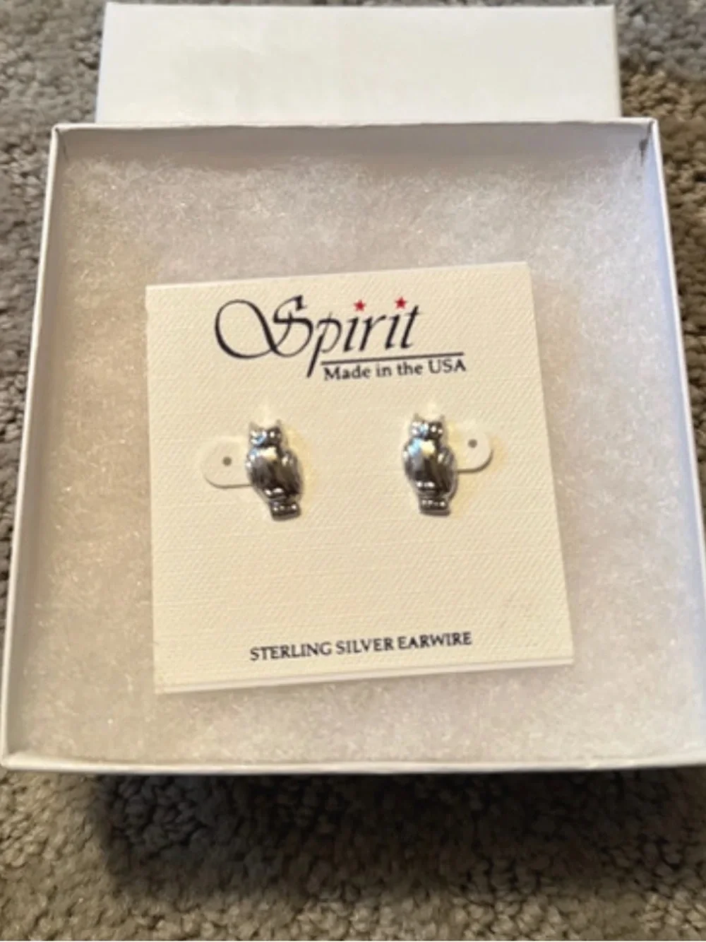 Sterling Silver Owl Post Earrings